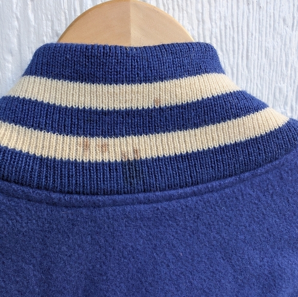 Vintage 1990 Letterman Wool Leather Varsity Jacket Track Wildcat Size 38 - Picture 6 of 8